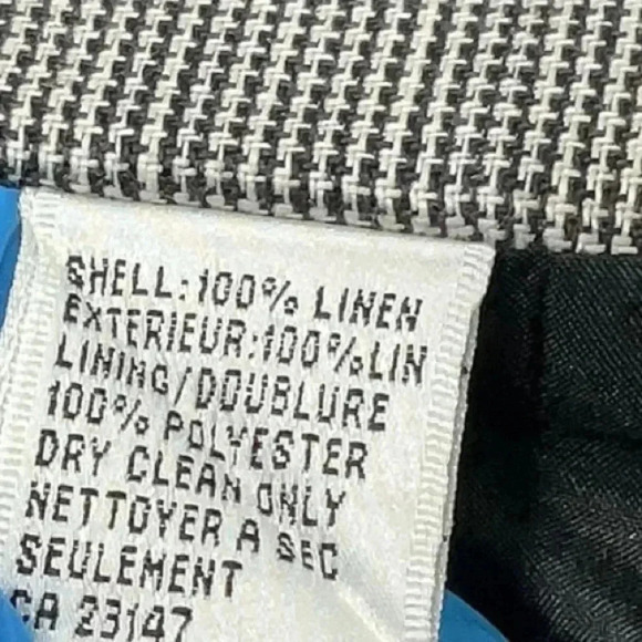 Talbots Grey & Black Plaid 100% Irish Linen A-Line Skirt Women’s Size 14 - Picture 4 of 4